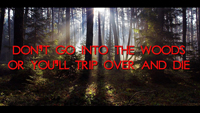 Don't Go into the Woods or You'll Trip Over and Die